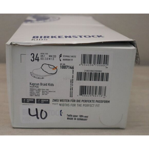 Birkenstock 1007146 Kids EUR 34 US L 3 Inuil Pink Kaprun Braid Wool Felt Clogs - Picture 14 of 14